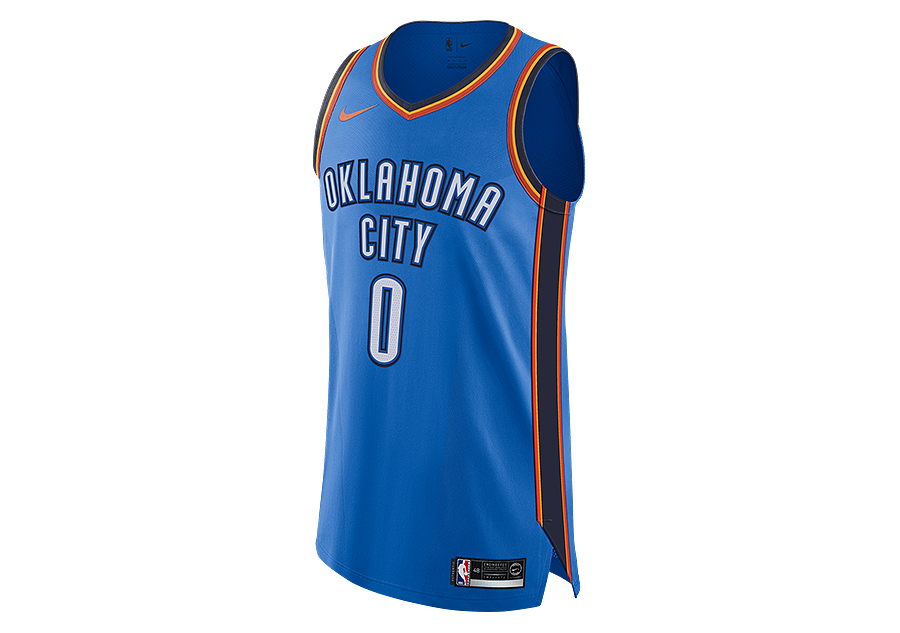 NIKE NBA CONNECTED OKLAHOMA CITY THUNDER RUSSELL AUTHENTIC JERSEY SIGNAL