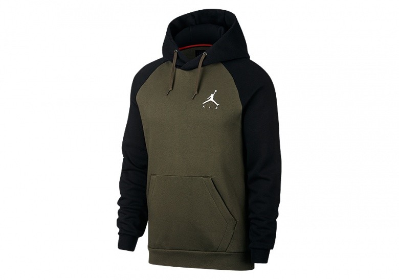 NIKE AIR JORDAN JUMPMAN FLEECE PULLOVER OLIVE CANVAS