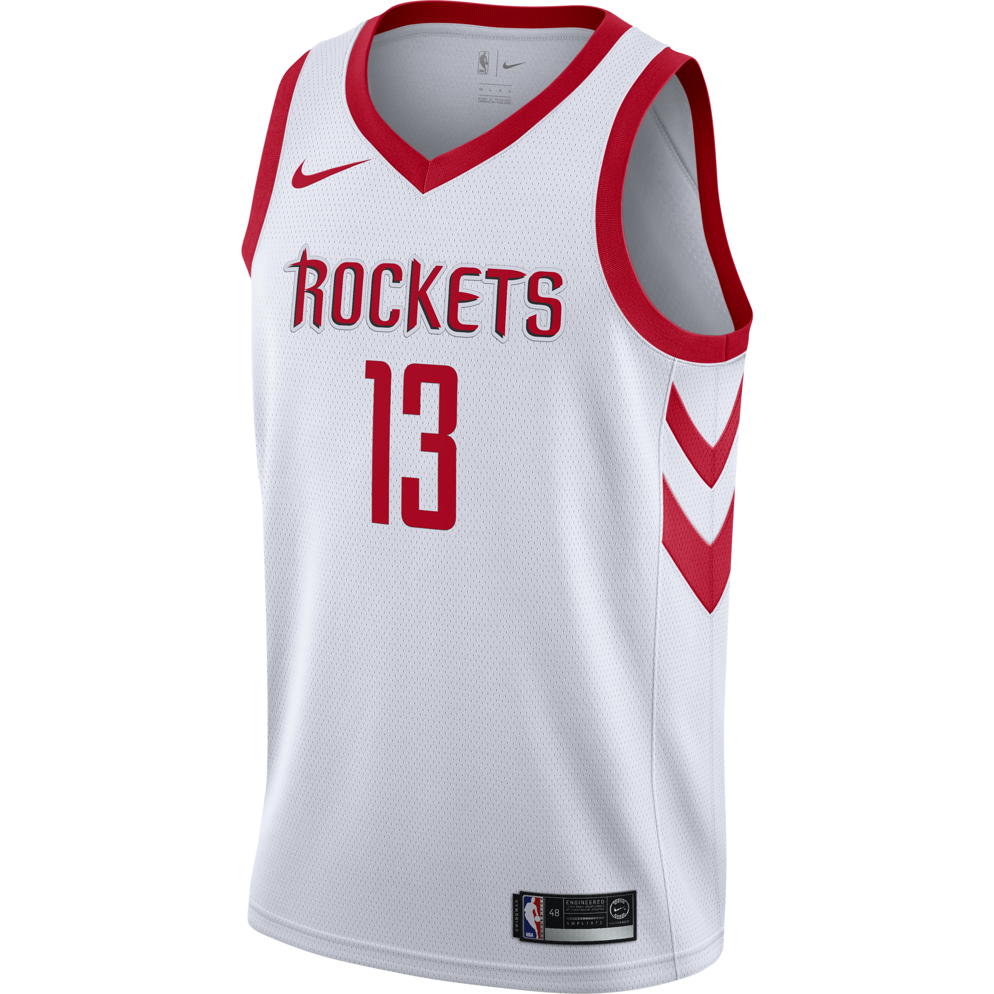 NIKE NBA HOUSTON ROCKETS JAMES HARDEN SWINGMAN HOME JERSEY WHITE