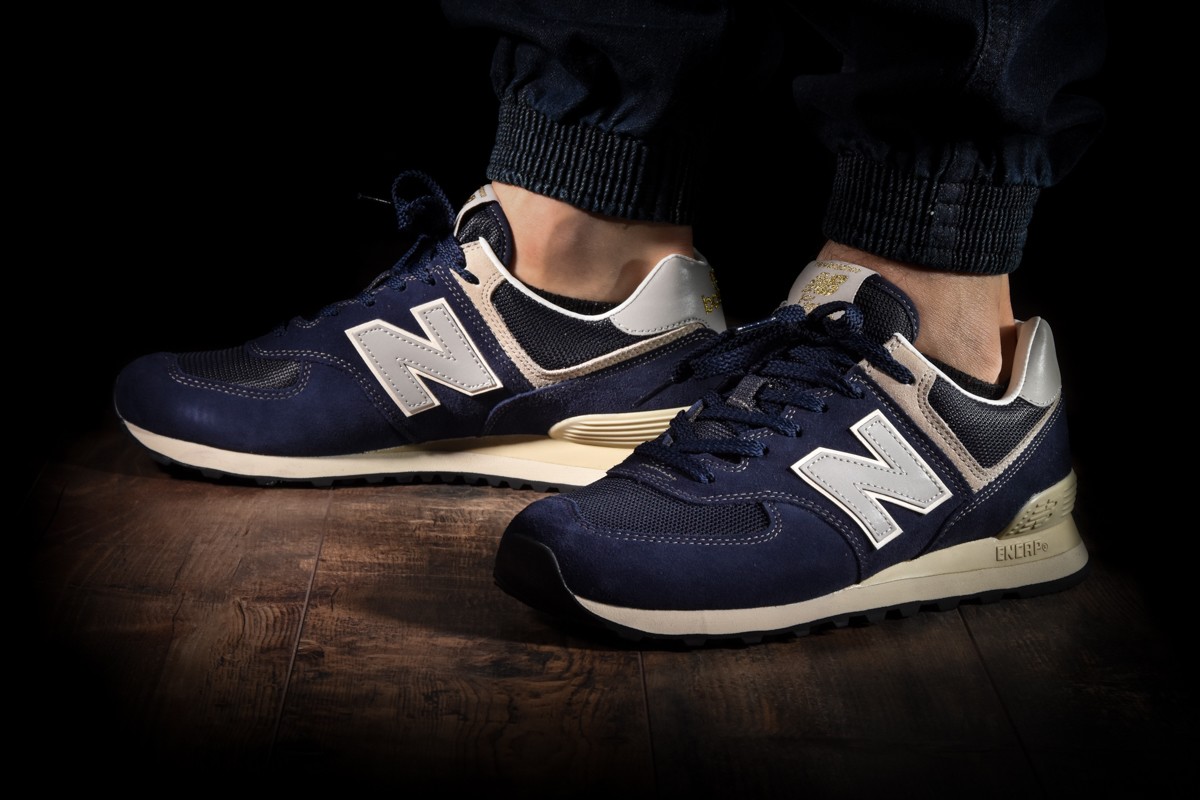 new balance 574 navy blue and brown