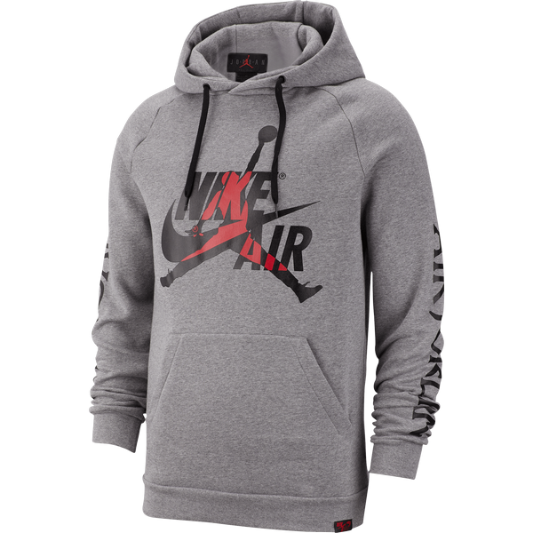 NIKE AIR JORDAN JUMPMAN CLASSICS FLEECE PULLOVER HOODIE CARBON HEATHER fur 65 00 kicksmaniac