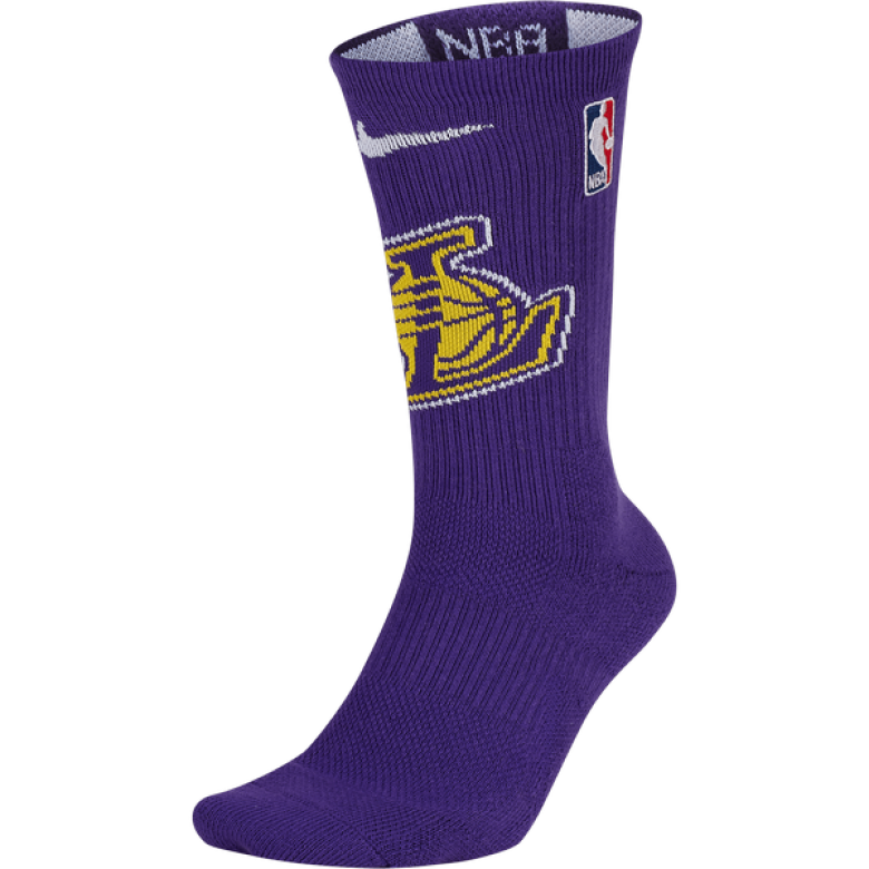 NIKE NBA LOS ANGELES LAKERS ELITE CREW SOCKS FIELD ...
