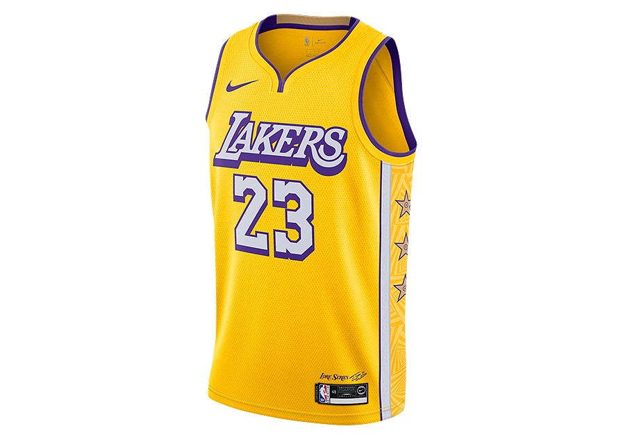 Nike Nba Los Angeles Lakers Lebron James City Edition Jersey Amarillo
