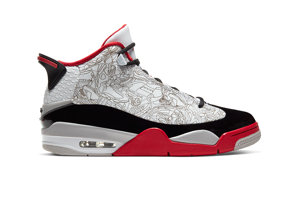 nike air jordan dub zero og white black red laser