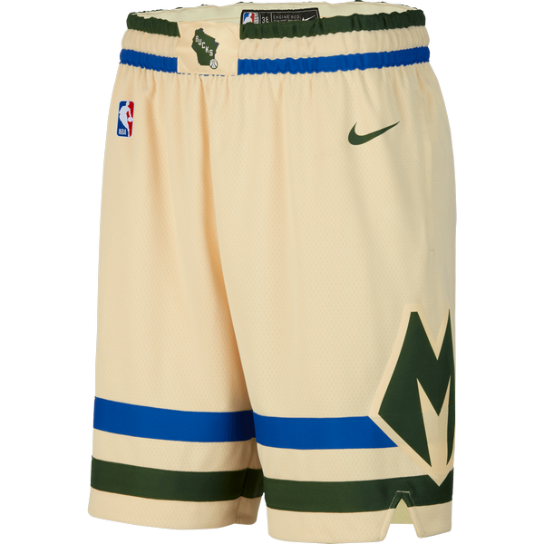 NIKE NBA MILWAUKEE BUCKS CITY EDITION SWINGMAN SHORTS FLAT OPAL