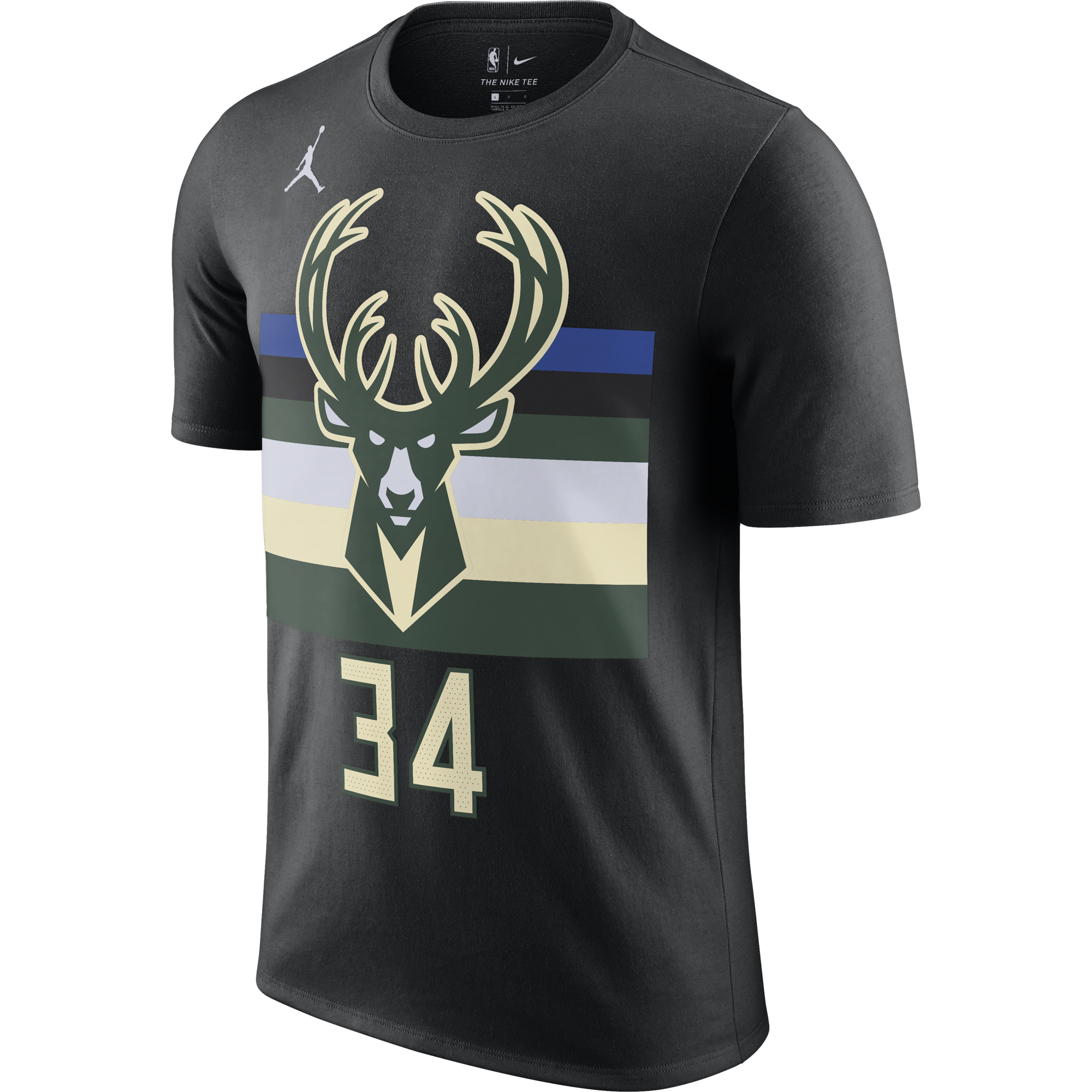 NIKE NBA MILWAUKEE BUCKS GIANNIS ANTETOKOUNMPO STATEMENT EDITION TEE BLACK