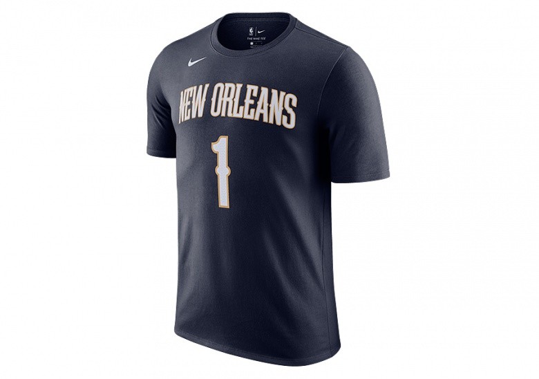 NIKE NBA NEW ORLEANS PELICANS ZION WILLIAMSON TEE COLLEGE NAVY