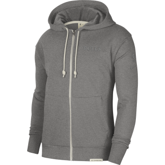 NIKE NBA CHICAGO BULLS STANDARD ISSUE FULL-ZIP DRI-FIT HOODIE DARK GREY HEATHER