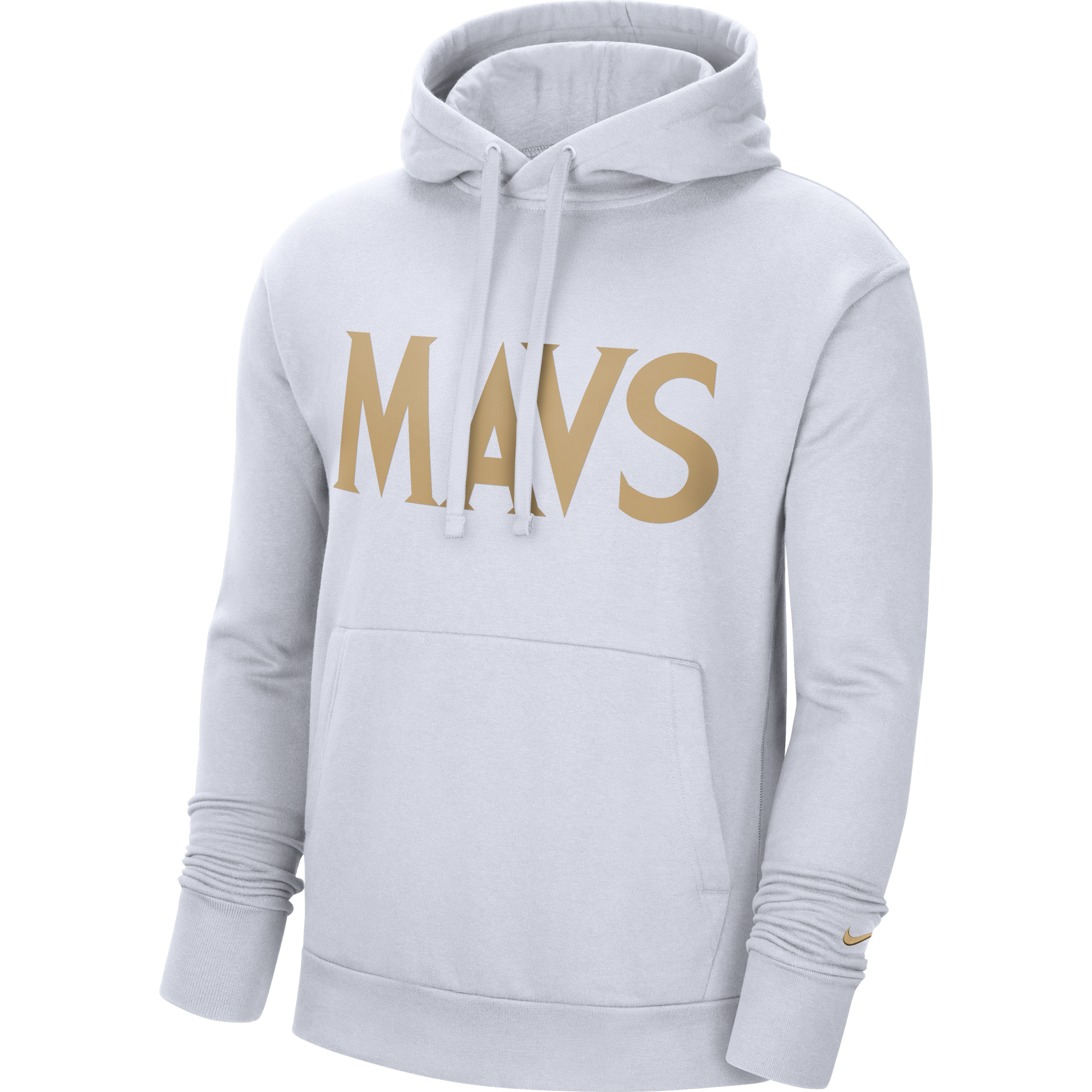 NIKE NBA DALLAS MAVERICKS CITY EDITION LOGO PULLOVER FLEECE HOODIE WHITE