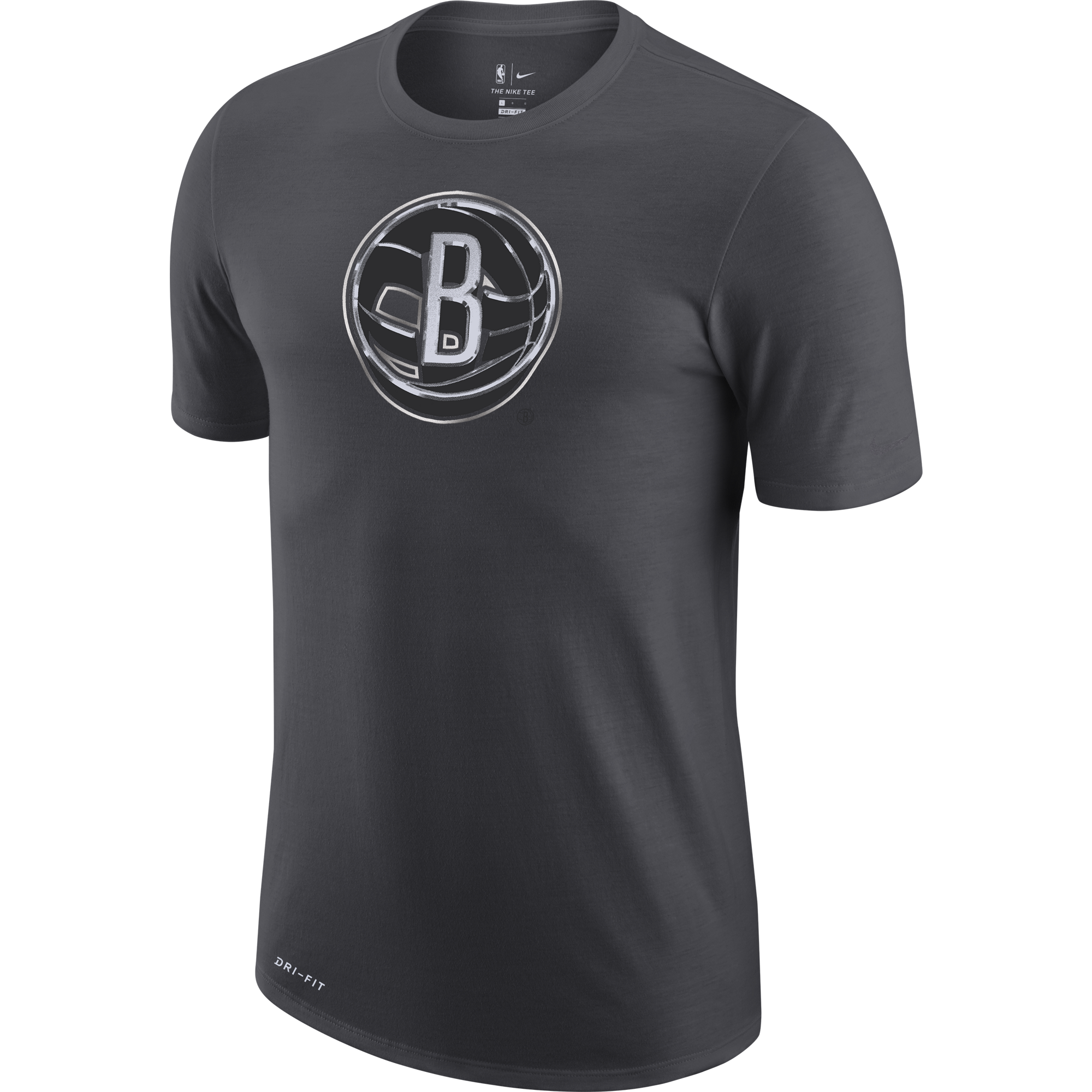 NIKE NBA BROOKLYN NETS EARNED EDITION LOGO DRI-FIT TEE BLACK