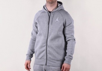 NIKE AIR JORDAN FLIGHT FLEECE FULL-ZIP HOODIE DARK GREY HEATHER price  $75.00 | Basketzone.net