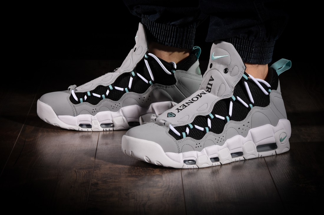 NIKE AIR MORE MONEY WOLF GREY ISLAND GREEN