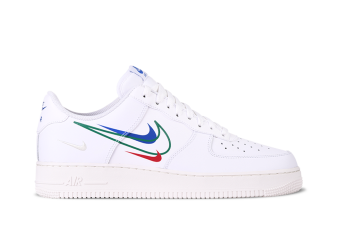 NIKE AIR FORCE 1 LOW MULTI SWOOSH GREEN WHITE