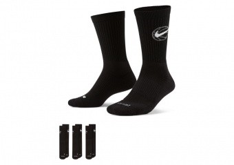 NIKE CREW EVERYDAY BASKETBALL 3 PAIR BLACK