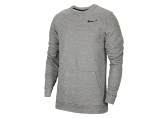 NIKE THERMA CREW LONG SLEEVE TOP DARK GREY HEATHER