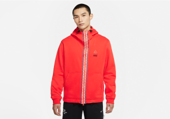 NIKE KYRIE IRVING HOODIE FULL-ZIP CHILE RED