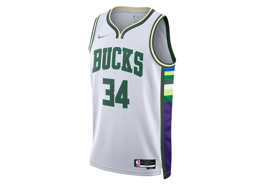 NIKE NBA MILWAUKEE BUCKS GIANNIS ANTETOKOUNMPO SWINGMAN JERSEY CITY EDITION WHITE