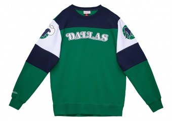 MITCHELL & NESS OVERTIME FLEECE CREW SWEATSHIRT DALLAS MAVERICKS