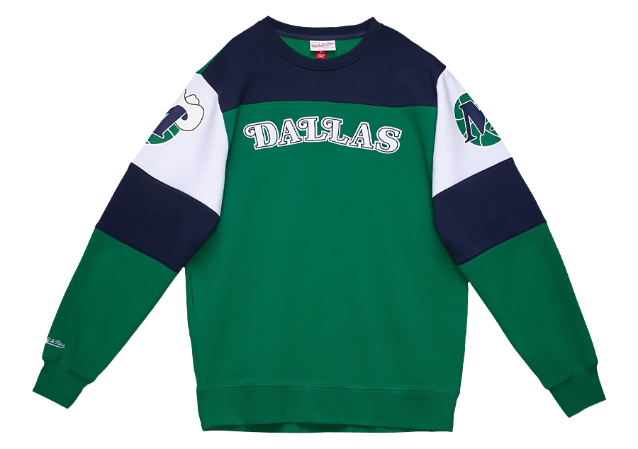 MITCHELL & NESS OVERTIME FLEECE CREW SWEATSHIRT DALLAS MAVERICKS